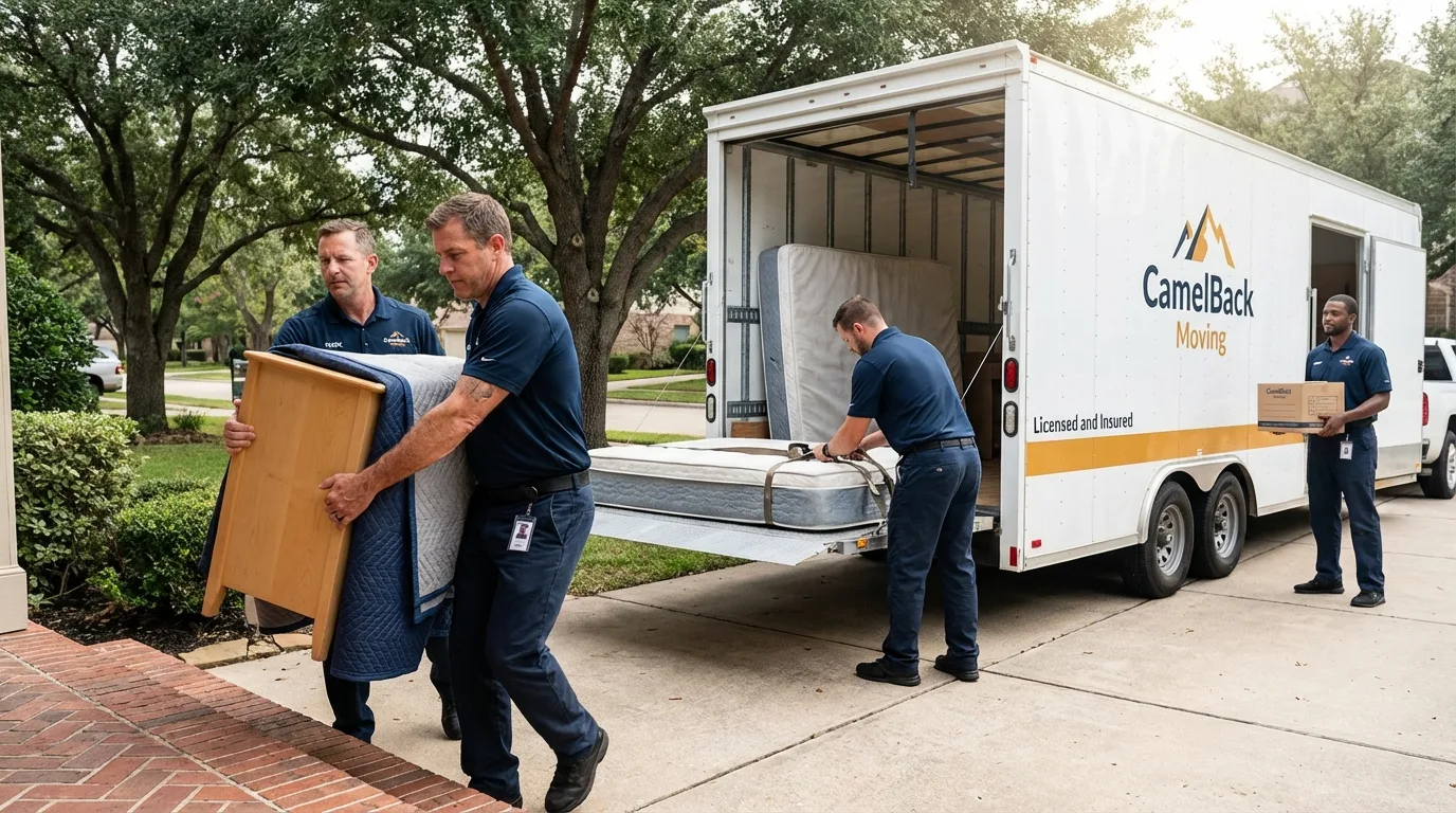 Crew loading residential truck for cross-state move from Kings Beach, CA