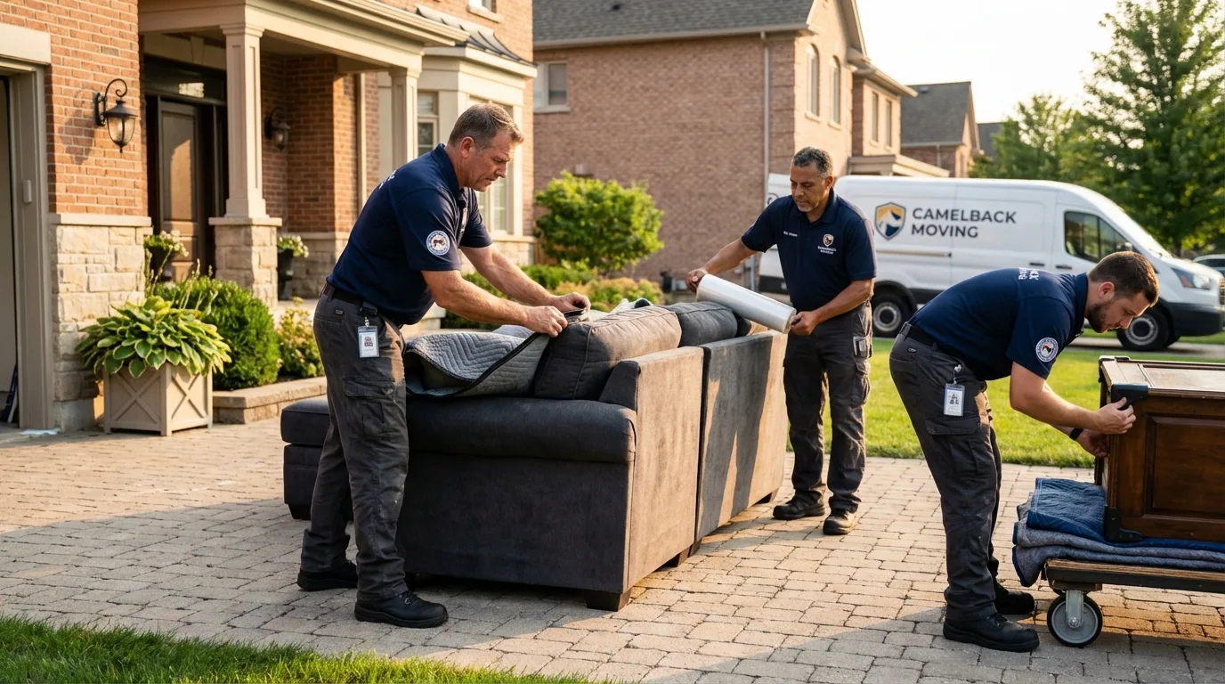Large estate moving crew wrapping furniture in Kings Beach, CA